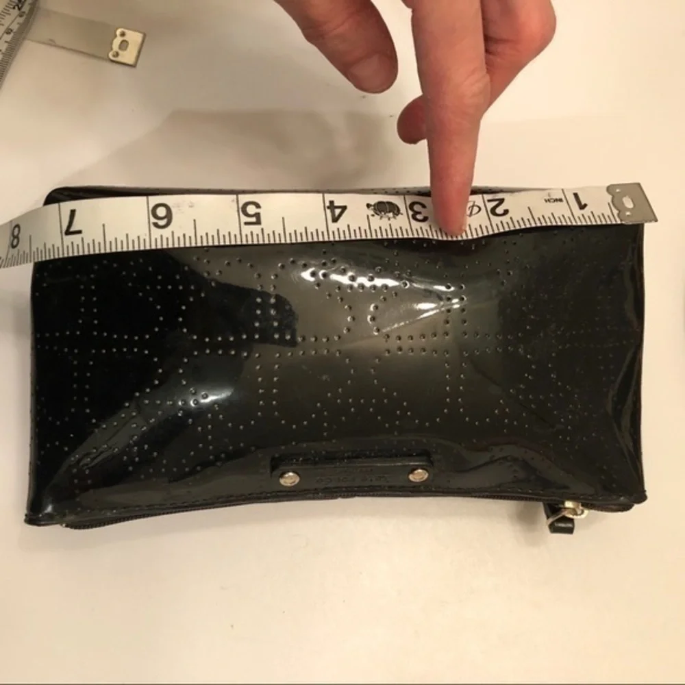 Kate spade black perforated cosmetic makeup case
